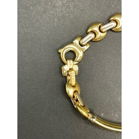 Mens 18ct Yellow Gold Fancy Bubble Link Bracelet