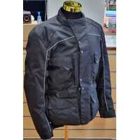 Torque Large Nylon Motorcycle Jacket and Pants Black Reflective and Padded