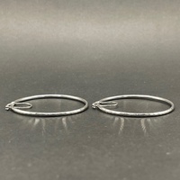 Large View Ladies 9ct White Gold Round Hoop Earrings