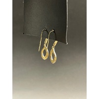Ladies 10ct Yellow Gold Tear Drop Dangle Earrings