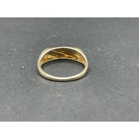 Mens 9ct Yellow Gold Signet Diamond Ring
