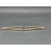 Ladies 9ct Yellow Gold Triangle Hoop Earrings