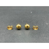 Ladies 21ct Yellow Gold Ball Stud Earrings