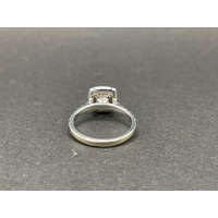 Ladies 18ct White Gold Diamond Halo Ring