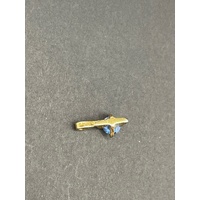 Ladies 9ct Yellow Gold Blue Gemstone Pendant