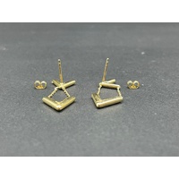 Ladies 18ct Yellow Gold LV Fancy Dangle Earrings