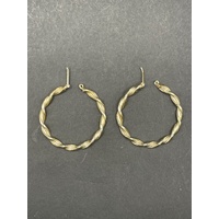 Ladies 9ct Yellow Gold Round Hoop Earrings
