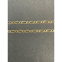 Ladies 9ct Yellow Gold Figaro Link Necklace & Heart Pendant