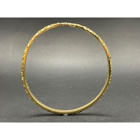Ladies 22ct Yellow Gold Pattern Round Bangle