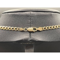 Unisex 9ct Yellow Gold Flat Curb Link Necklace