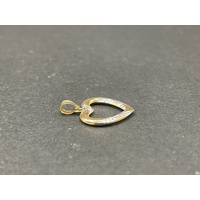 Ladies 9ct Two Tone Gold Heart Pendant