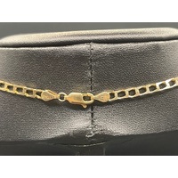 Unisex 9ct Yellow Gold Square Curb Link Necklace