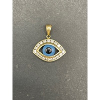 Ladies 18ct Yellow Gold Evil Eye Pendant