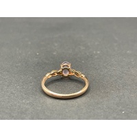 Ladies 9ct Rose Gold Purple Gemstone and Diamond Ring