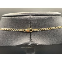 Unisex 9ct Yellow Gold Curb Link Necklace with Crucifix Pendant