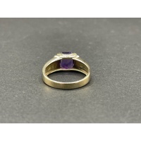 Ladies 9ct Yellow Gold Purple Gemstone Ring