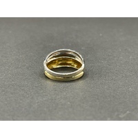 Ladies 18ct Two Tone Gold Double Ring