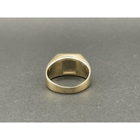 Mens 9ct Yellow Gold Brown Gemstones Ring