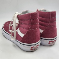 Vans Sk8-Hi High Top Skate Shoes Mens US 7 Womens 8.5 Burgundy White