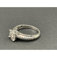 Ladies 9ct White Gold Diamond Cluster Ring
