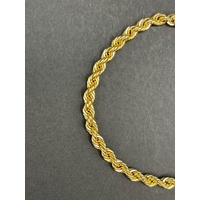 Ladies 10ct Yellow Gold Singapore Twist Link Bracelet