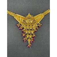 Ladies 22ct Yellow Gold Indian Filigree Fancy Necklace