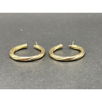 Ladies 9ct Yellow Gold Round Hoop Earrings