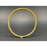 Ladies 22ct Yellow Gold Pattern Round Bangle