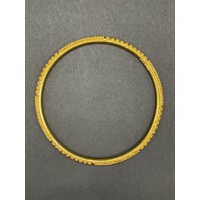 Ladies 22ct Yellow Gold Pattern Round Bangle