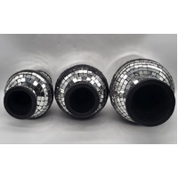 Mirror Tile Mosaic Vases 3 Piece Set 32cm 26cm 22cm