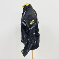RJays Apex Touring Motorcycle Jacket Size L/14 Black Neon Accents