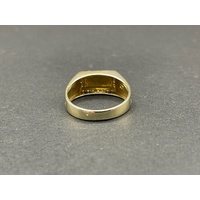 Mens 9ct Yellow Gold Diamond ''DAD' Ring