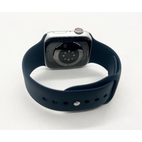 Apple Watch Series 9 45mm GPS Silver Aluminum Case with Storm Blue Sport Band