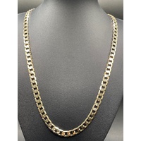 Mens 9ct Yellow Gold Curb Link Necklace