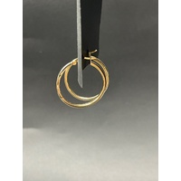 Ladies 9ct Yellow Gold Round Hoop Earrings
