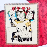 Pokémon Anime Pikachu and Paldea Starters Woven Blanket 110cm x 140cm