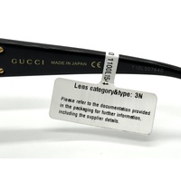 Gucci GG1692SA 001 Ladies Black Grey Lenses Oversized Square Sunglasses