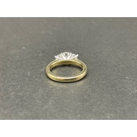 Ladies 18ct Yellow Gold Band and Diamond Ring