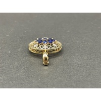 Ladies 9ct Yellow Gold Round Gemstone Pendant