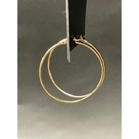 Ladies 9ct Yellow Gold Round Hoop Earrings