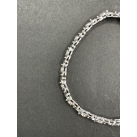 Ladies 925 Sterling Silver Fancy Link Diamond Tennis Bracelet