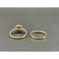Ladies 18ct Yellow Gold Diamond Ring Set