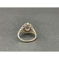 Ladies 9ct Yellow Gold Purple Gemstone Vintage Design Ring
