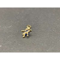 Ladies 9ct Yellow Gold Girl Figure Gemstone Pendant