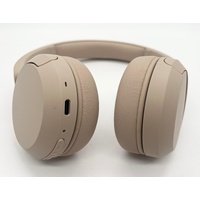 Sony WH-CH520 On-Ear Wireless Bluetooth Headphones Beige with Cable
