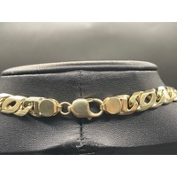 Men's 9ct Yellow Gold Double Birdseye/Anchor Link Necklace