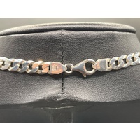 Mens 925 Sterling Silver Curb Link Necklace