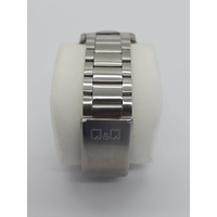 Q&Q Mens Stainless Steel Quartz Analog Watch with Day and Date Display