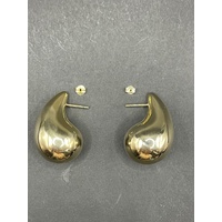 Ladies 18ct Yellow Gold Tear Drop Bubble Stud Earrings