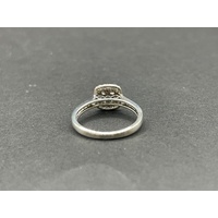 Ladies 9ct White Gold Diamond Halo Ring